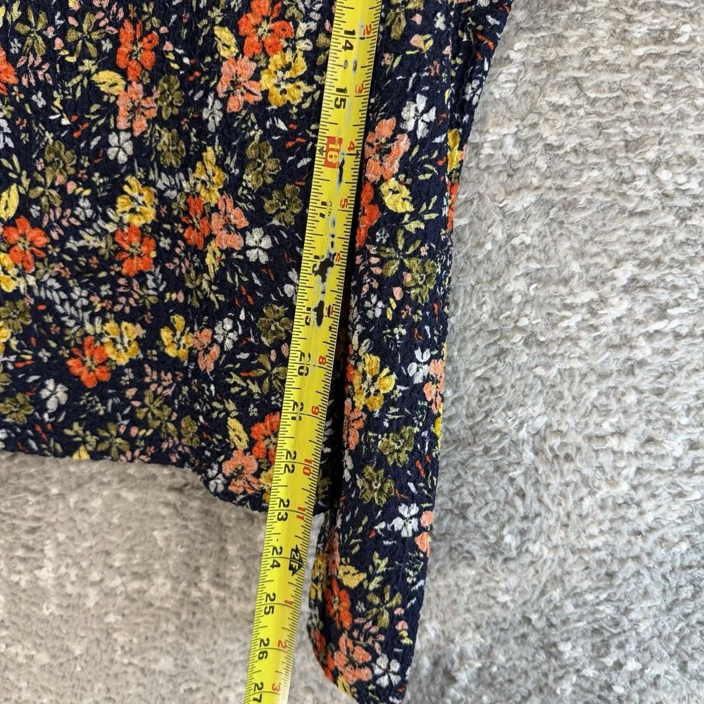 Loft Puff Long Sleeve Navy Floral Petite S Fall Peasant Coquette Preppy NWT